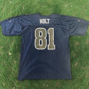 Vintage St Louis Rams Torry Holt 81 Reebok‎ NFL Jersey Blue Gold Mens XL 2000s